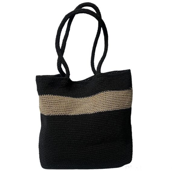 The Limited Weaved Black/Beige Shoulder Bag - Picture 1 of 13